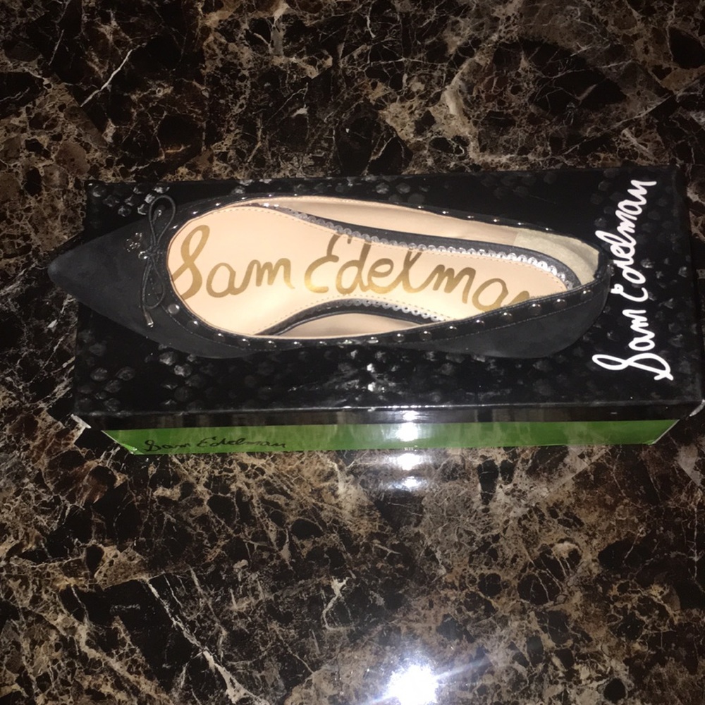 New Sam Edlemon studded black flats